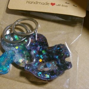 Keychain set rocking horse & mushroom